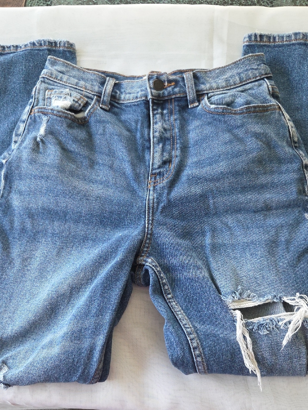 Women's Blue Distressed Jeans